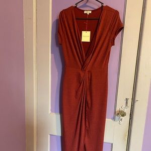 Terra-cotta color tshirt material dress